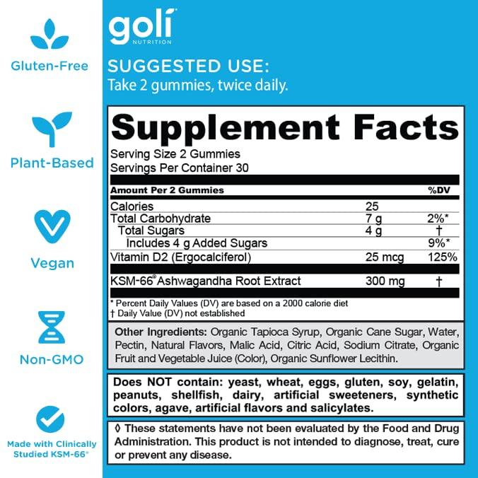 Premium Health Pack: Goli KSM-66, ACV, Matcha Mind with Cognizin, D2 & B12 Supplements
